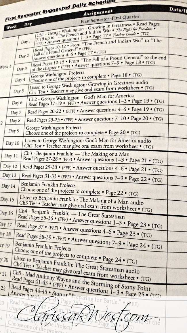 The Fight For Freedom Teacher Guide Schedule