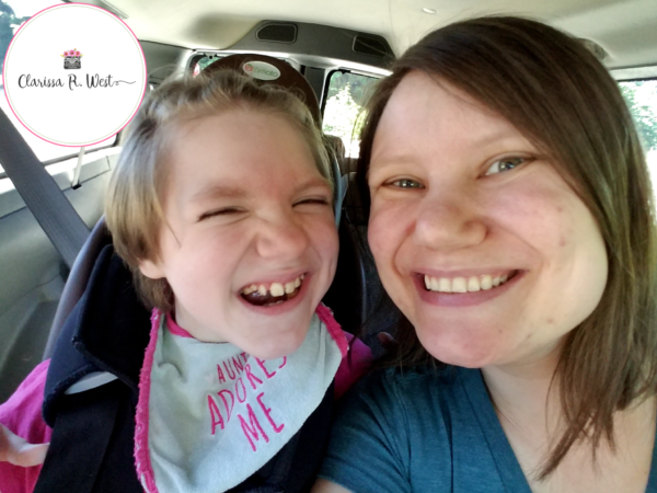mama and abigail on trip to beach