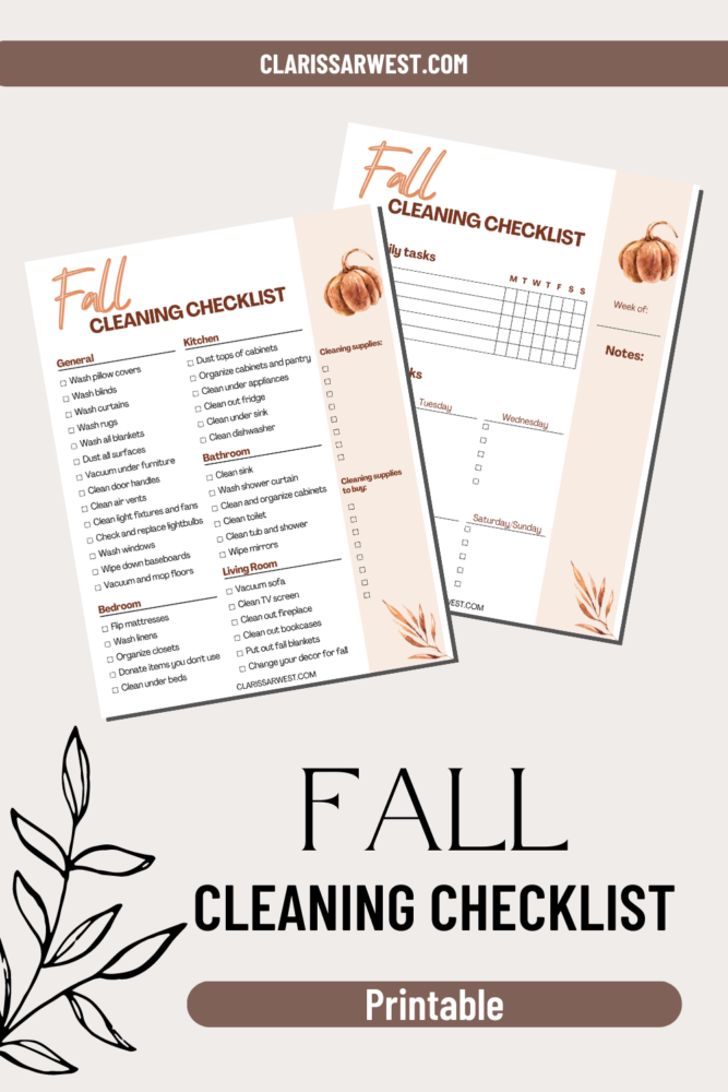 FALL CLEANING CHECKLIST